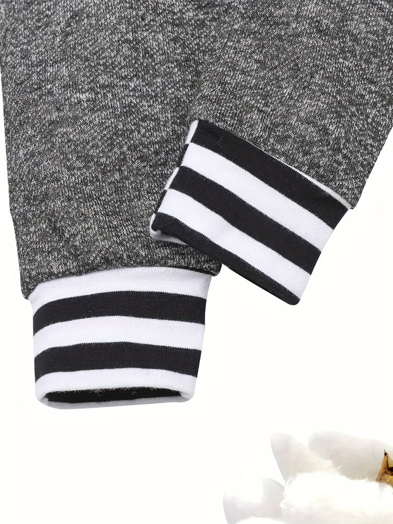 2pcs, Infant Baby Boys Cute Casual Outfits, AiN'T NO MAMA LiKe THE ONE I GOT Letter Print Hooded Long Sleeve Romper + Trousers Suit