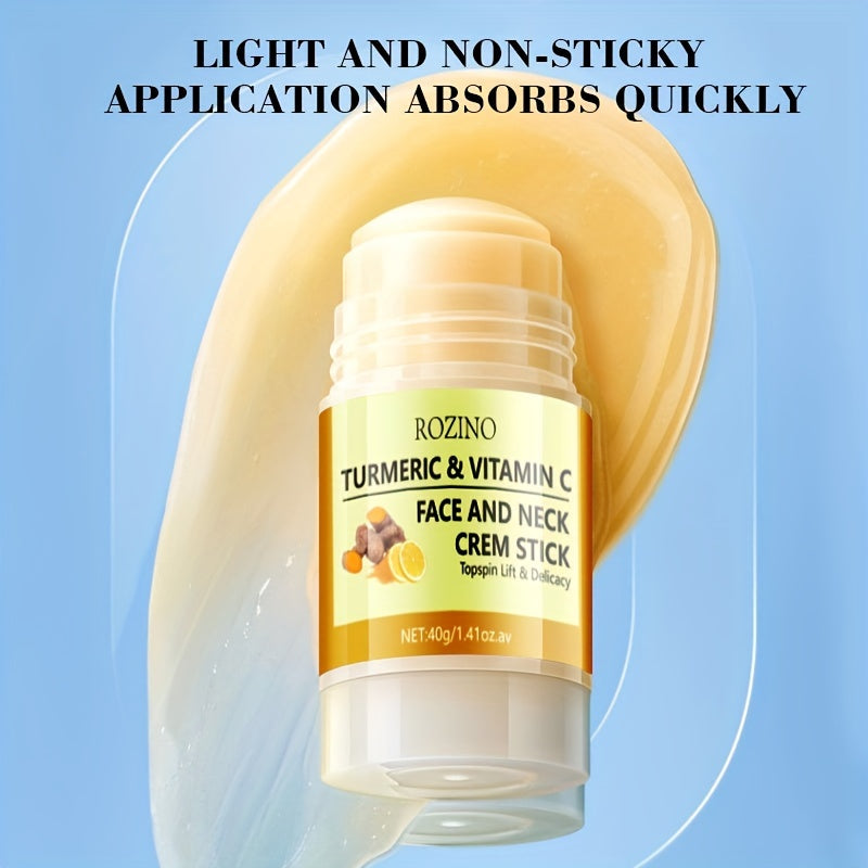 Turmeric & Vitamin C Face & Neck Cream Stick – Deep Moisturizing, Brightening & Skin Tightening | ROZINO 1.41oz