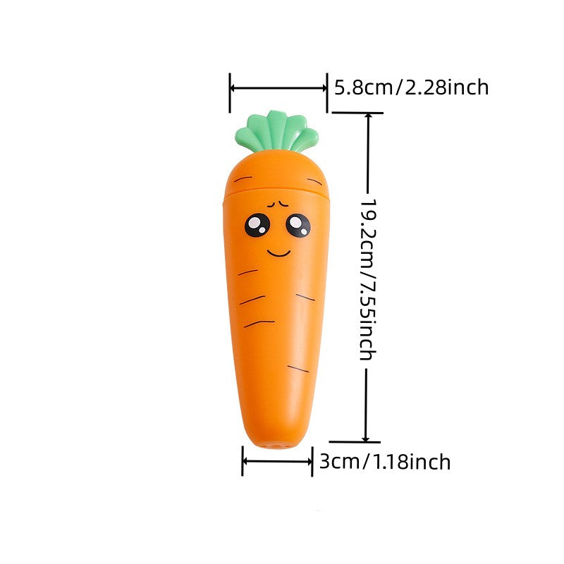 1pc/1set Portable Carrot Tableware, Creative Cartoon Children's Fork Spoon With Handle For Toddlers Kids