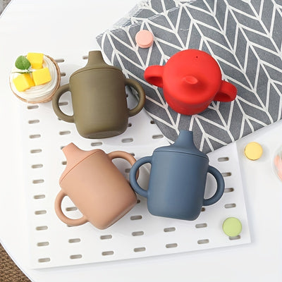 1pc Double Handle Silicone Baby Cup, Food Grade, BPA Free, Learning Drinking Cup for Toddlers