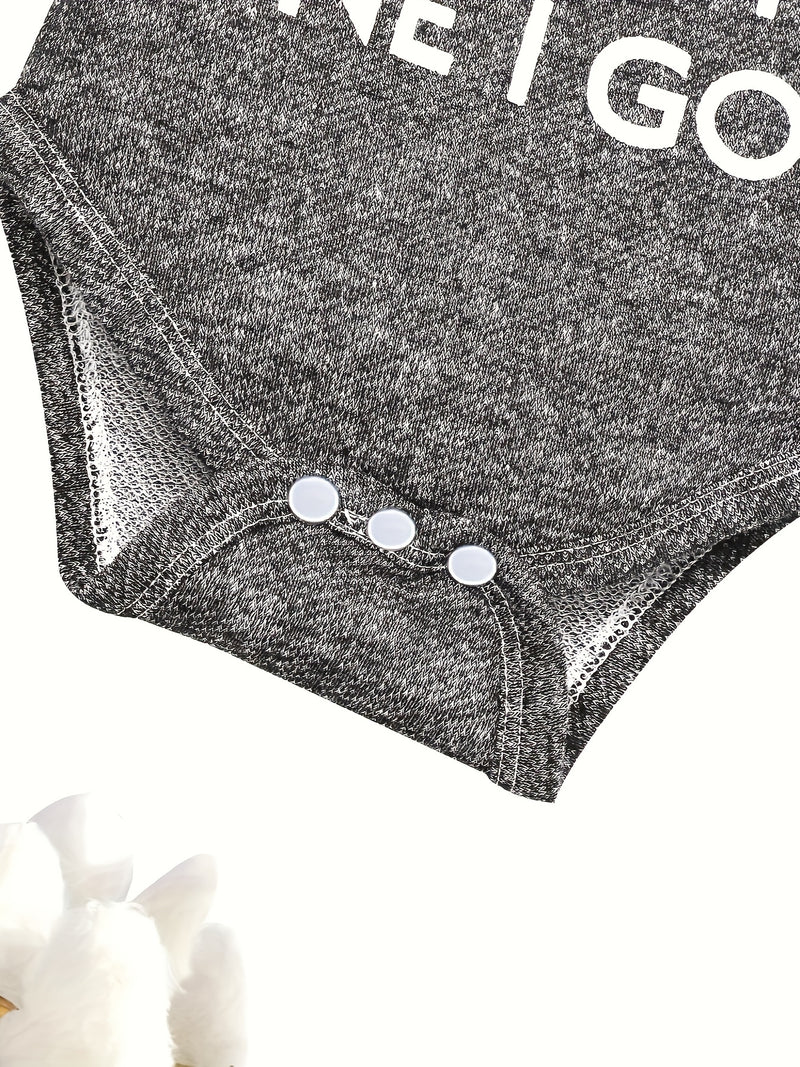 2pcs, Infant Baby Boys Cute Casual Outfits, AiN'T NO MAMA LiKe THE ONE I GOT Letter Print Hooded Long Sleeve Romper + Trousers Suit