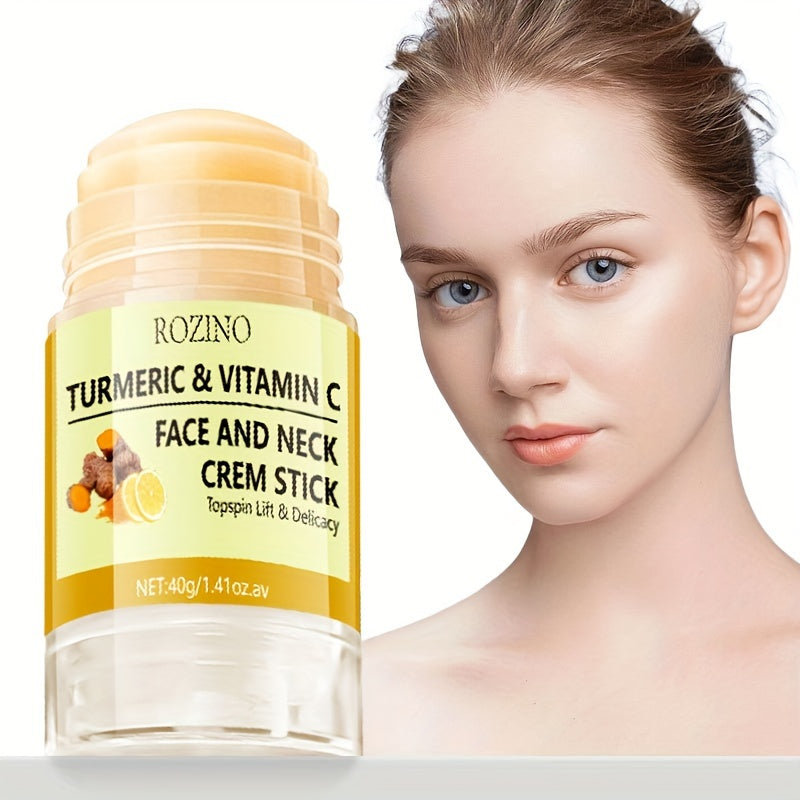 Turmeric & Vitamin C Face & Neck Cream Stick – Deep Moisturizing, Brightening & Skin Tightening | ROZINO 1.41oz