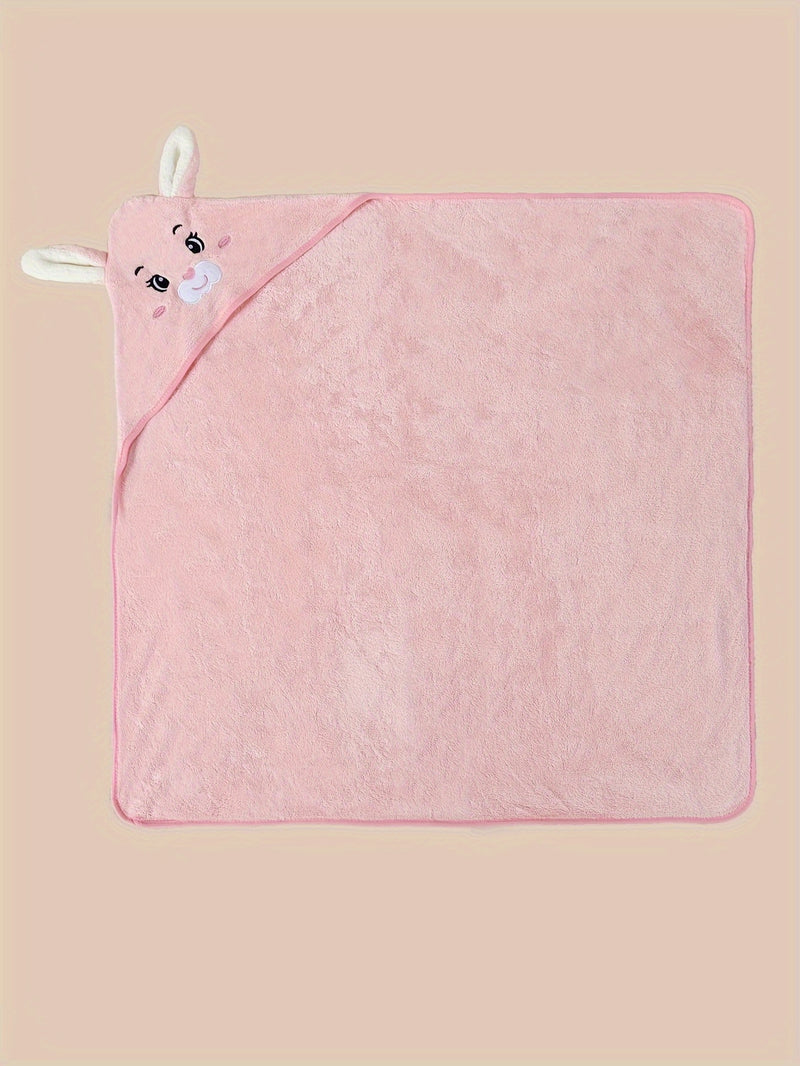 1pc Baby Boys Hooded Bathrobe, Baby Blanket Bathroom Bath Stroller Swaddle Cute Outer Wear Wearable For Boys Multiple Purposes