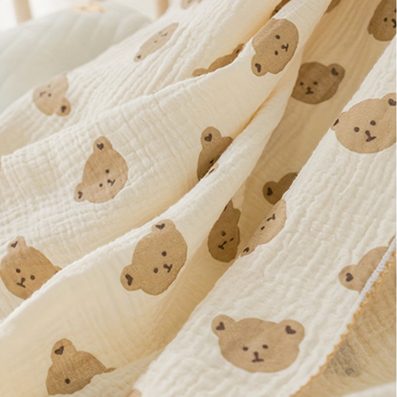 1pc Soft and Breathable Baby Muslin Swaddle Blanket for Boys and Girls - Cute Print Design - Perfect Newborn Baby Gift for Christmas