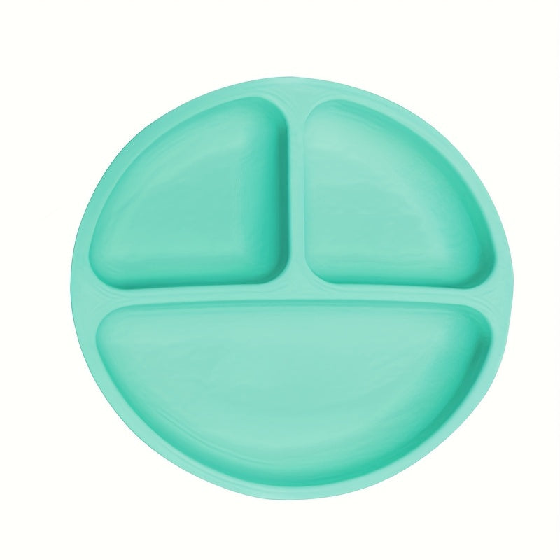 1pc Suction Cup Plate For Babies & Toddlers | 100% Silicone Divided Design Plate | Microwave & Dishwasher Saf