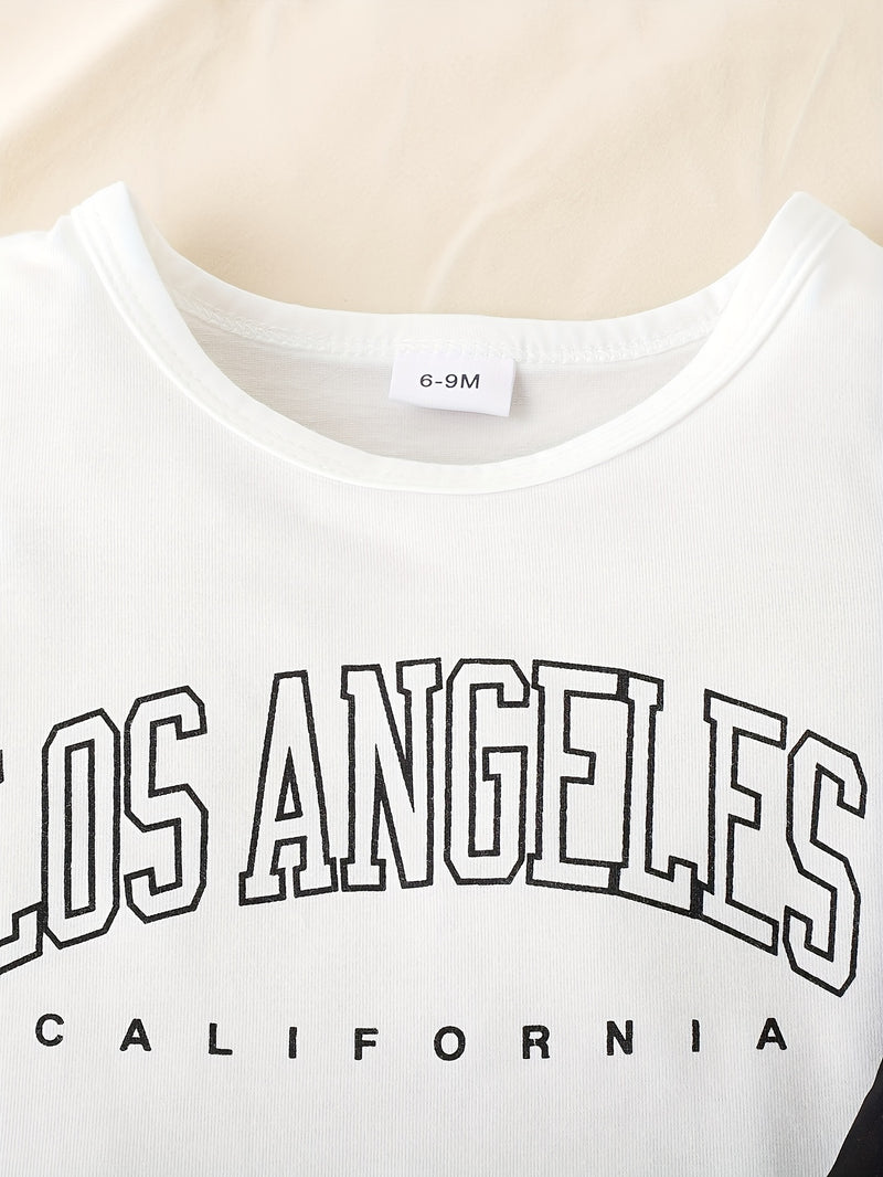 3pcs Infant & Toddler's Street Style Outfit, Casual Vest & Letter Print T-shirt & Cargo Pants, Baby Boy's Clothes