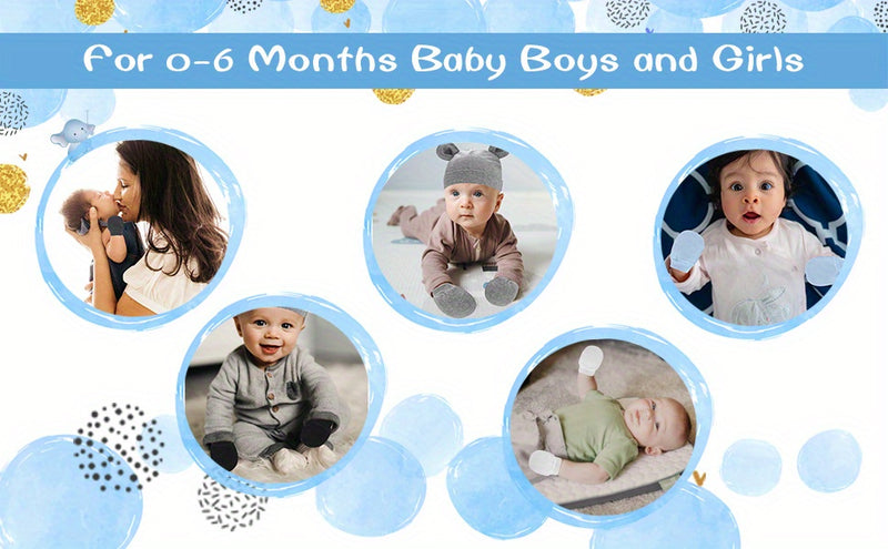 6pairs Newborn Infant Cotton Comfortable Breathable Mittens Anti-Eating Hand Gloves For Baby Girls And Boys