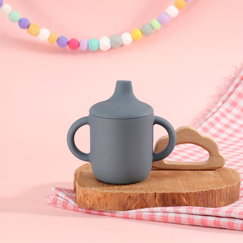 1pc Double Handle Silicone Baby Cup, Food Grade, BPA Free, Learning Drinking Cup for Toddlers