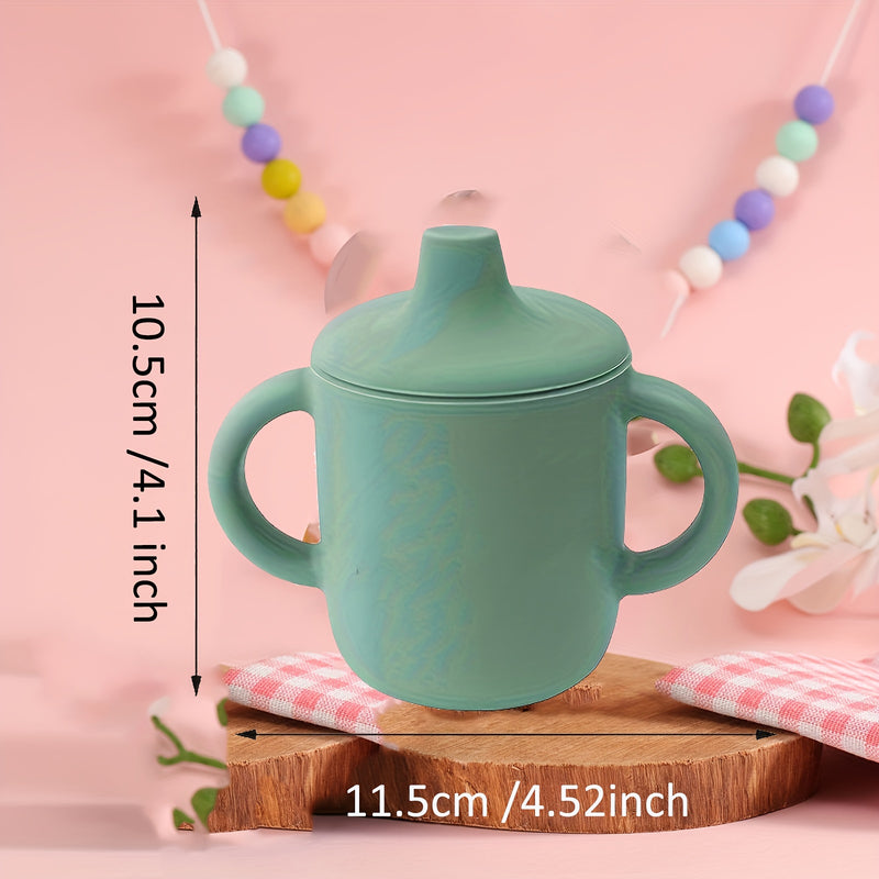 1pc Double Handle Silicone Baby Cup, Food Grade, BPA Free, Learning Drinking Cup for Toddlers