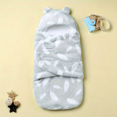 1pc Baby Wrap, Newborn Flannel Thickened Soft Swaddling Blanket