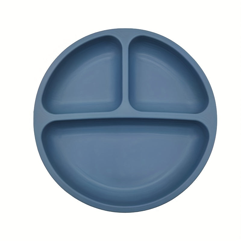 1pc Suction Cup Plate For Babies & Toddlers | 100% Silicone Divided Design Plate | Microwave & Dishwasher Saf