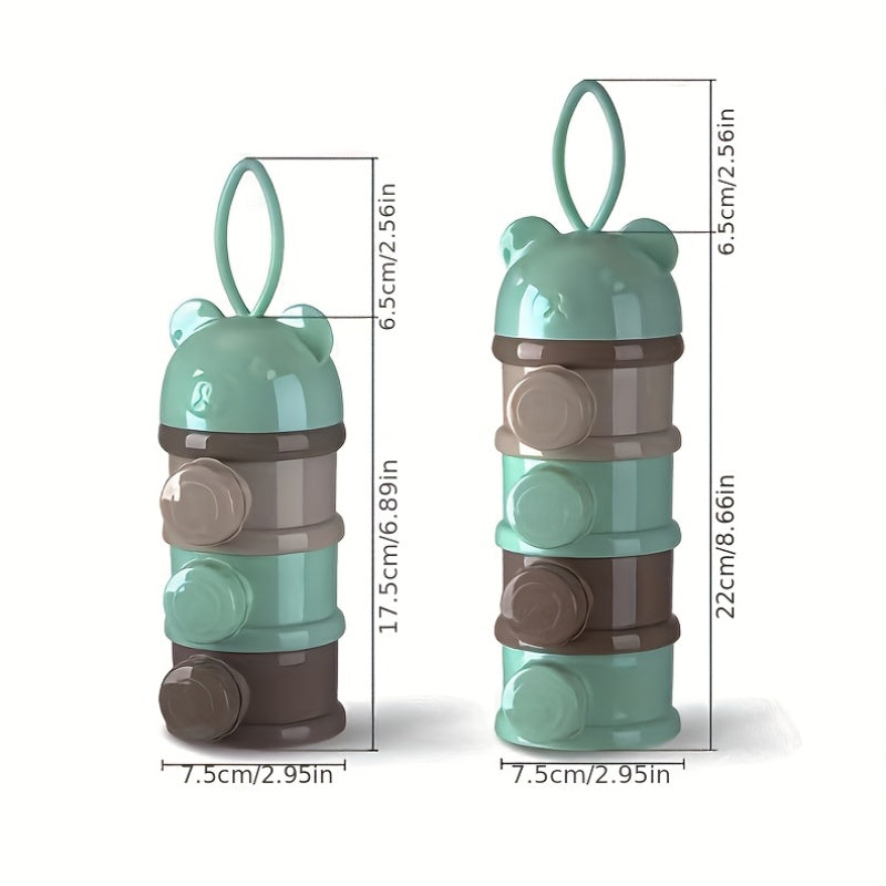3pcs/4pcs Sonkpuel Portable Baby Formula Milk Storage Containers - Reusable Plastic Snack Boxes with Easy-Open Lids, Stackable Design & Ergonomic Handle for Infants, Toddlers, Travel & Home Use, Infant Snack Storage, Playful