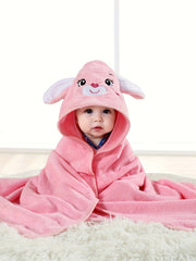 1pc Baby Boys Hooded Bathrobe, Baby Blanket Bathroom Bath Stroller Swaddle Cute Outer Wear Wearable For Boys Multiple Purposes