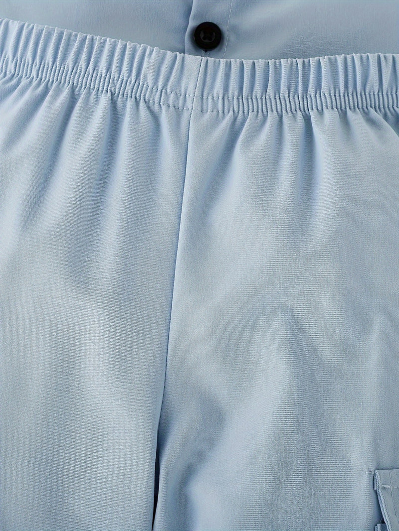 3pcs Infant & Toddler's Street Style Outfit, Casual Vest & Letter Print T-shirt & Cargo Pants, Baby Boy's Clothes