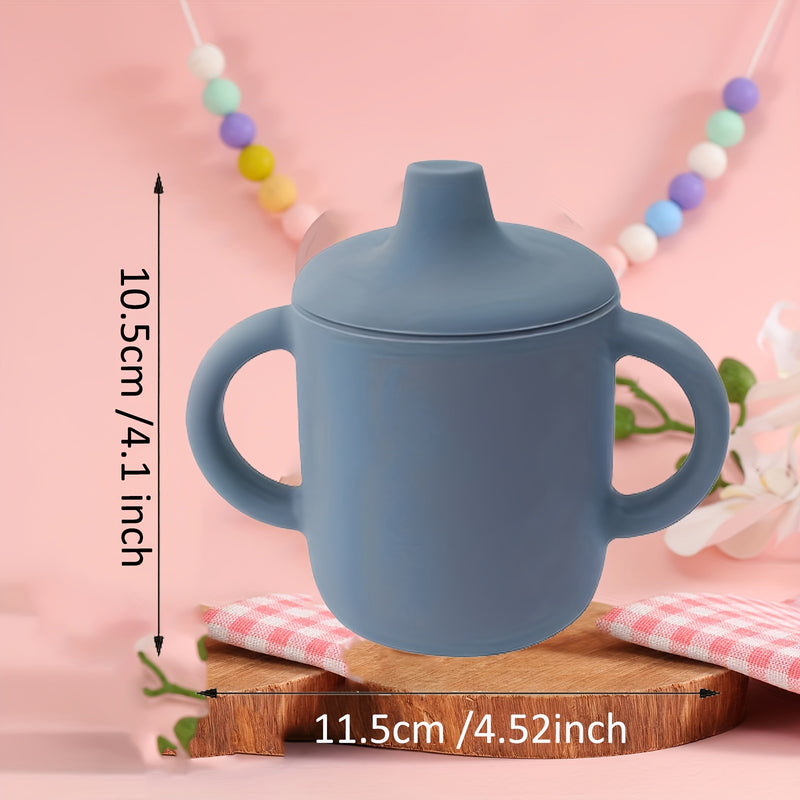 1pc Double Handle Silicone Baby Cup, Food Grade, BPA Free, Learning Drinking Cup for Toddlers