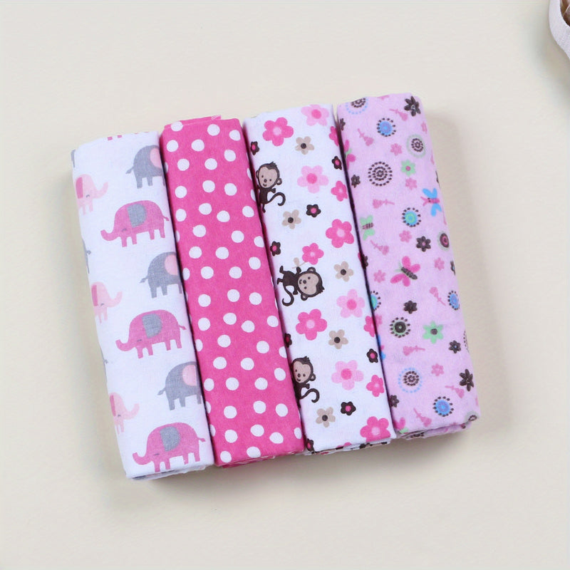 4pcs Baby Swaddle Blanket Full Cotton Flannel Soft Wrap Towel Baby Blanket 0-12 Months Easter Gift