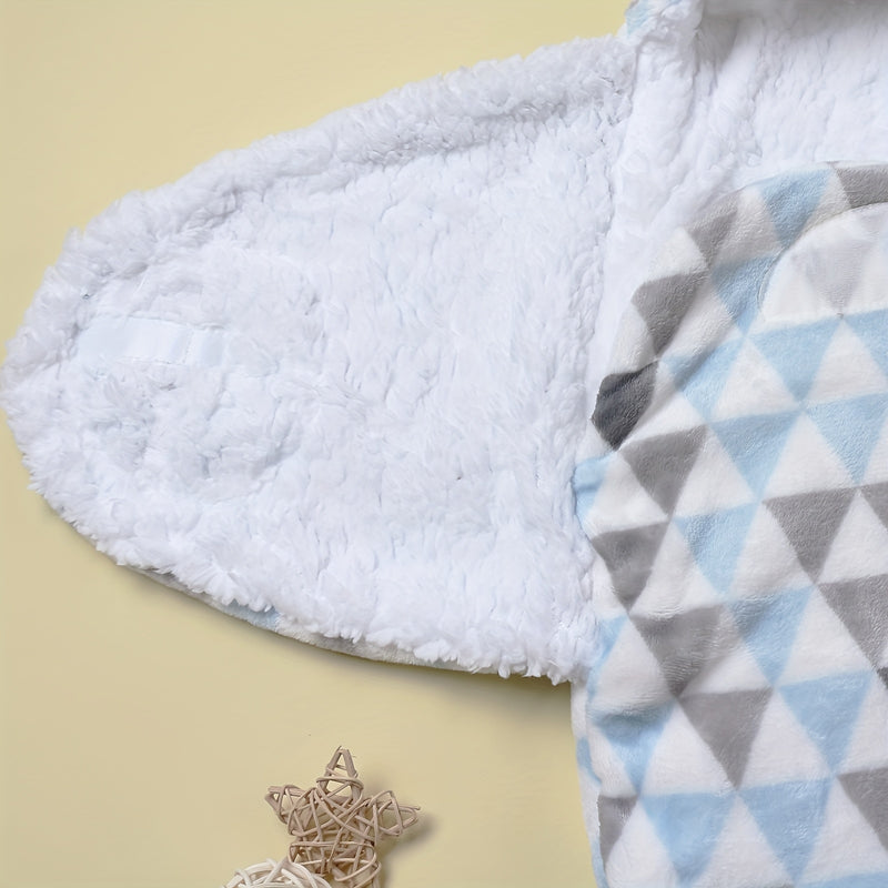 1pc Baby Wrap, Newborn Flannel Thickened Soft Swaddling Blanket
