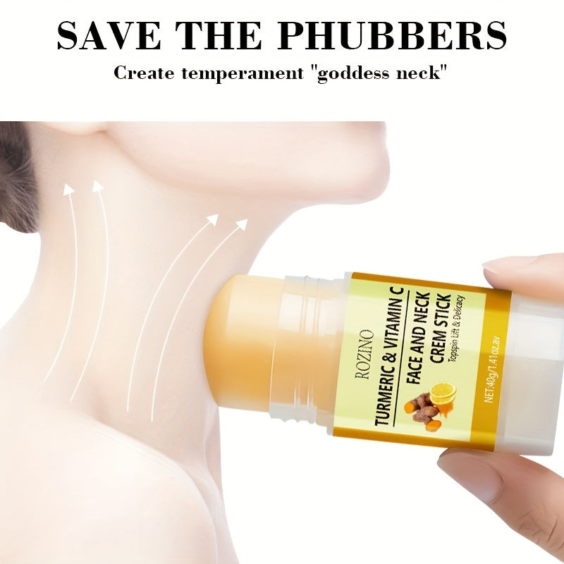 Turmeric & Vitamin C Face & Neck Cream Stick – Deep Moisturizing, Brightening & Skin Tightening | ROZINO 1.41oz