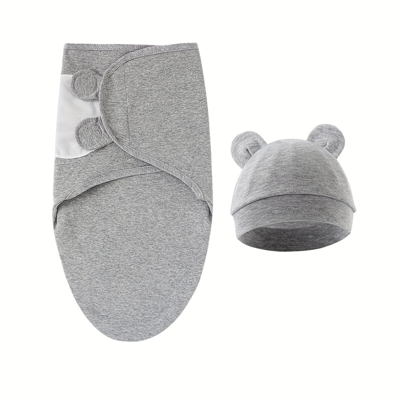 3 Sets Of Newborn Swaddle Blankets And Hats For 0-6 Months Boys And Girls, Newborn Anti-Shock Swaddle Design, Newborn Gift.