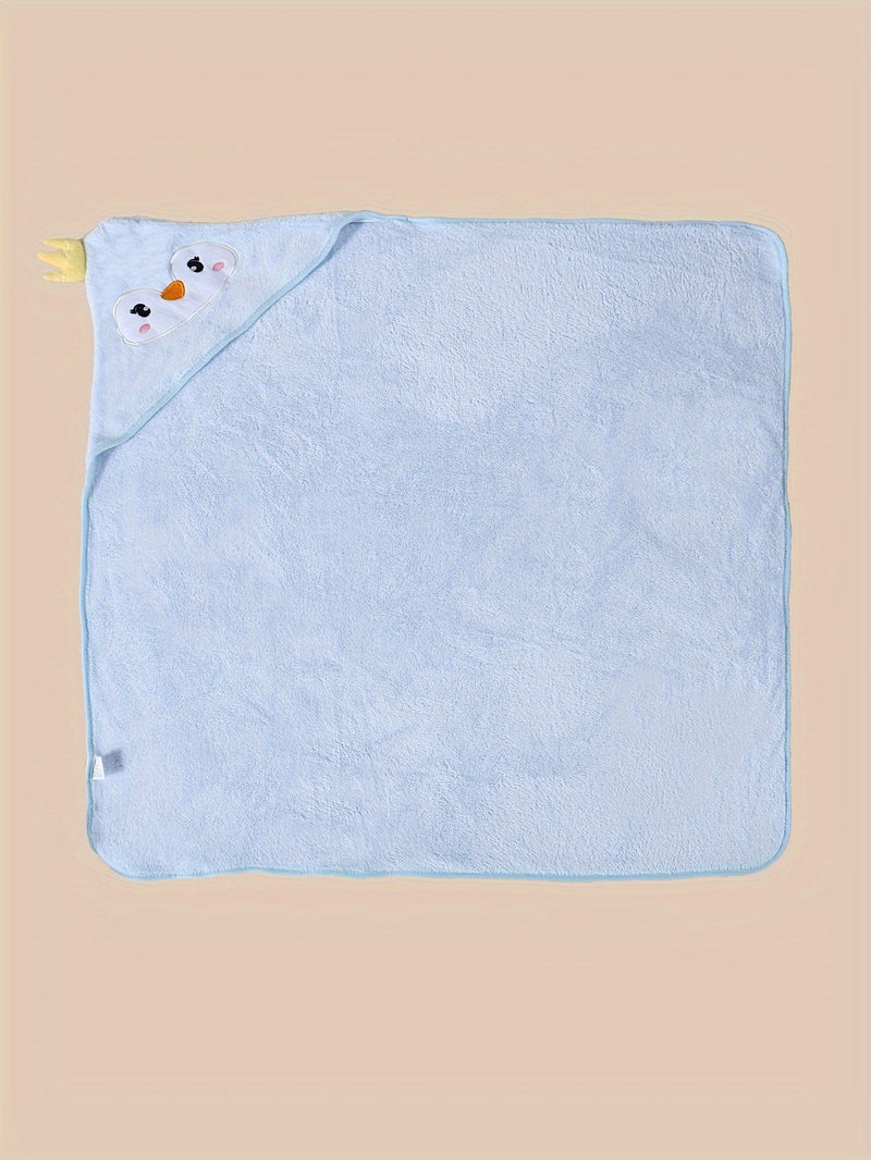 1pc Baby Boys Hooded Bathrobe, Baby Blanket Bathroom Bath Stroller Swaddle Cute Outer Wear Wearable For Boys Multiple Purposes