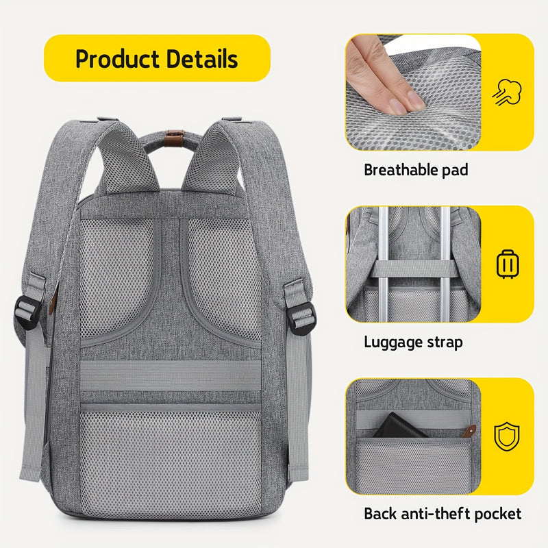 23-30L Expandable Diaper Backpack for Moms & Dads - TSA-Approved Baby Bag with Changing Pad, Stroller Straps, Pacifier Holder & Multiple Compartments - Durable Polyester Travel Essentials Backpack (Grey), Travel Baby Bag | St