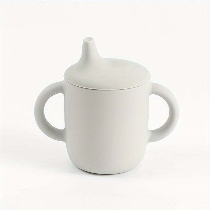 1pc Double Handle Silicone Baby Cup, Food Grade, BPA Free, Learning Drinking Cup for Toddlers