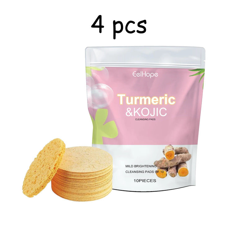 EELHOPE Turmeric Facial Cleaning Pad Deeply Remove Dirts Shrink Pores Dark Spot Remove Brightening Skin Tone Face Cleaner Pad