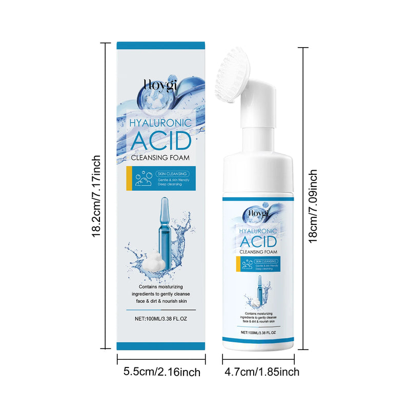 Hoygi Hyaluronic Acid Face Foam Cleaner Gentle Cleaning Skin Remove Pore Dirts Prevent Dryness Moisturize Face Skin Cleaner