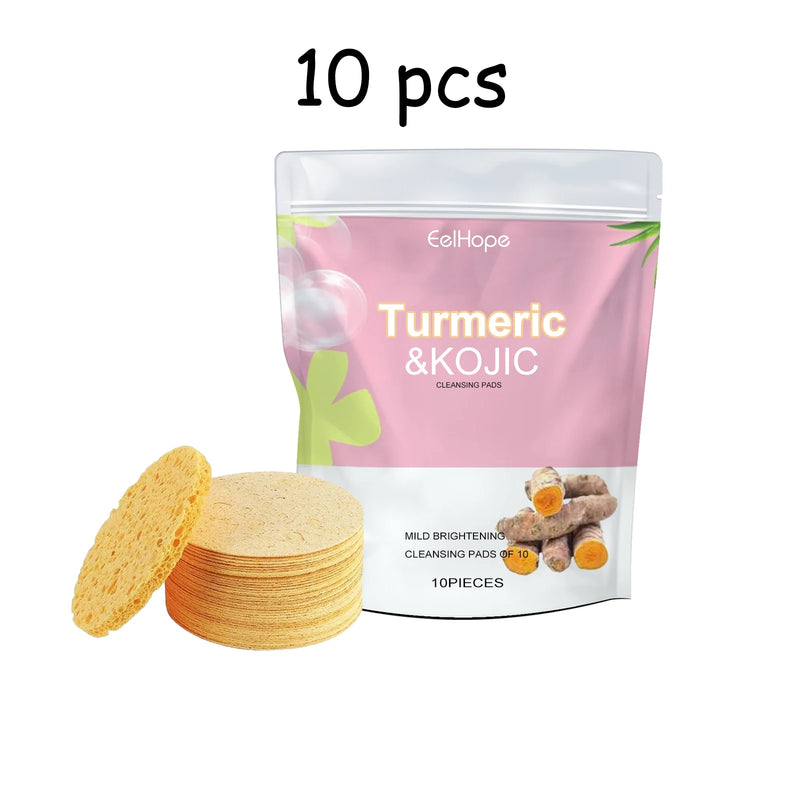 EELHOPE Turmeric Facial Cleaning Pad Deeply Remove Dirts Shrink Pores Dark Spot Remove Brightening Skin Tone Face Cleaner Pad