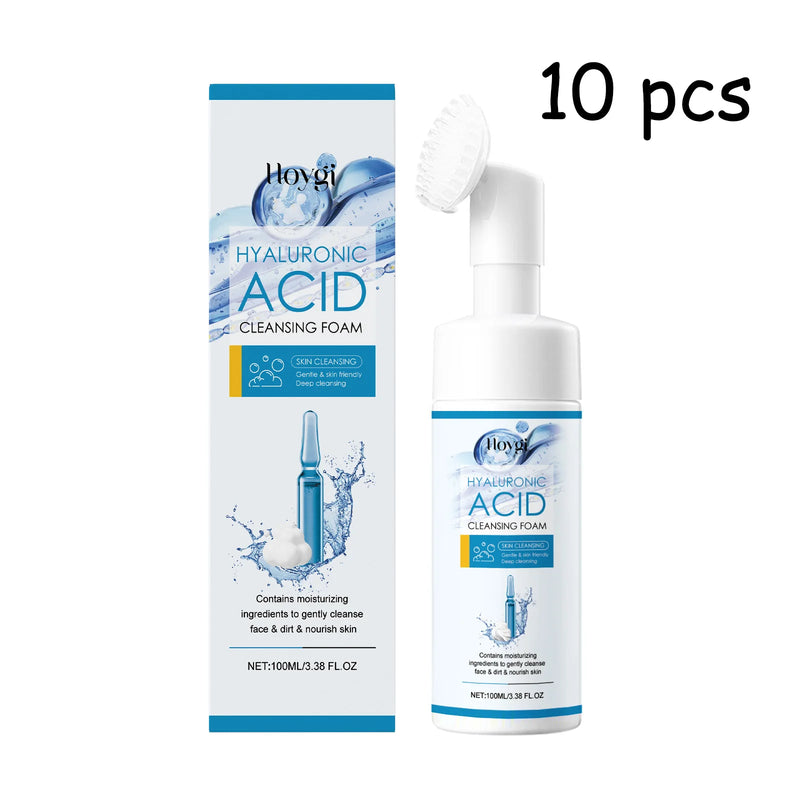 Hoygi Hyaluronic Acid Face Foam Cleaner Gentle Cleaning Skin Remove Pore Dirts Prevent Dryness Moisturize Face Skin Cleaner