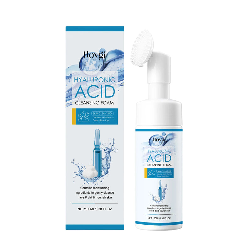 Hoygi Hyaluronic Acid Face Foam Cleaner Gentle Cleaning Skin Remove Pore Dirts Prevent Dryness Moisturize Face Skin Cleaner