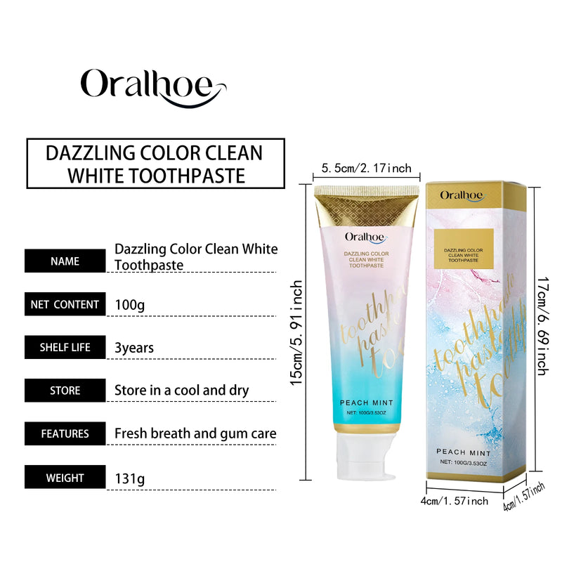 Oralhoe Niacinamide Toothpaste Remove Plaque Gentle Soothing Gum Stains Brightening Teeth Oral Deodorant Mint Dental Cleaning