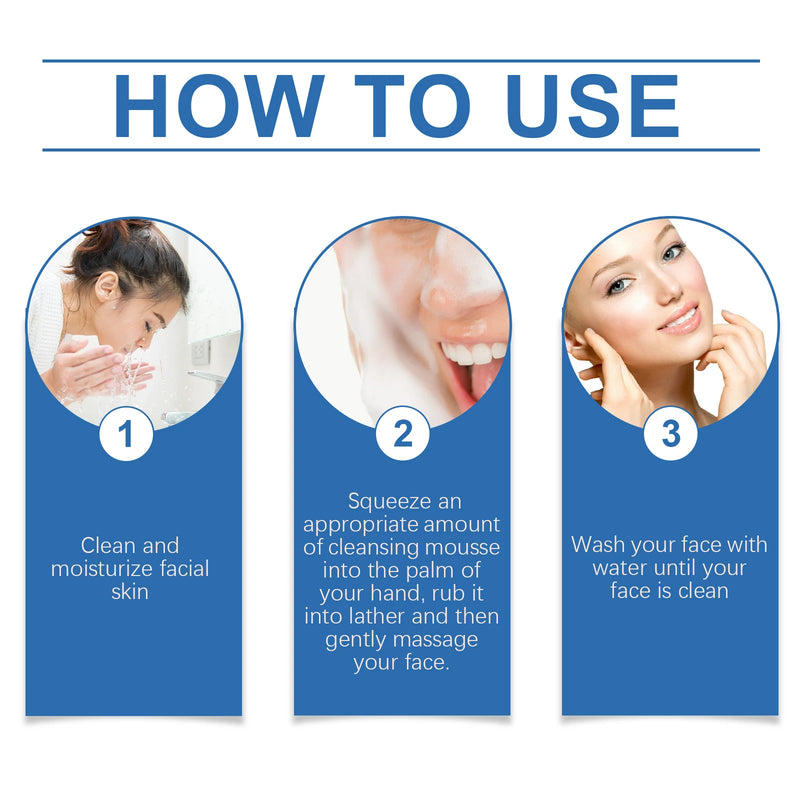 Hoygi Hyaluronic Acid Face Foam Cleaner Gentle Cleaning Skin Remove Pore Dirts Prevent Dryness Moisturize Face Skin Cleaner