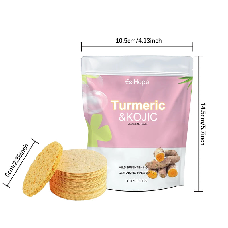 EELHOPE Turmeric Facial Cleaning Pad Deeply Remove Dirts Shrink Pores Dark Spot Remove Brightening Skin Tone Face Cleaner Pad