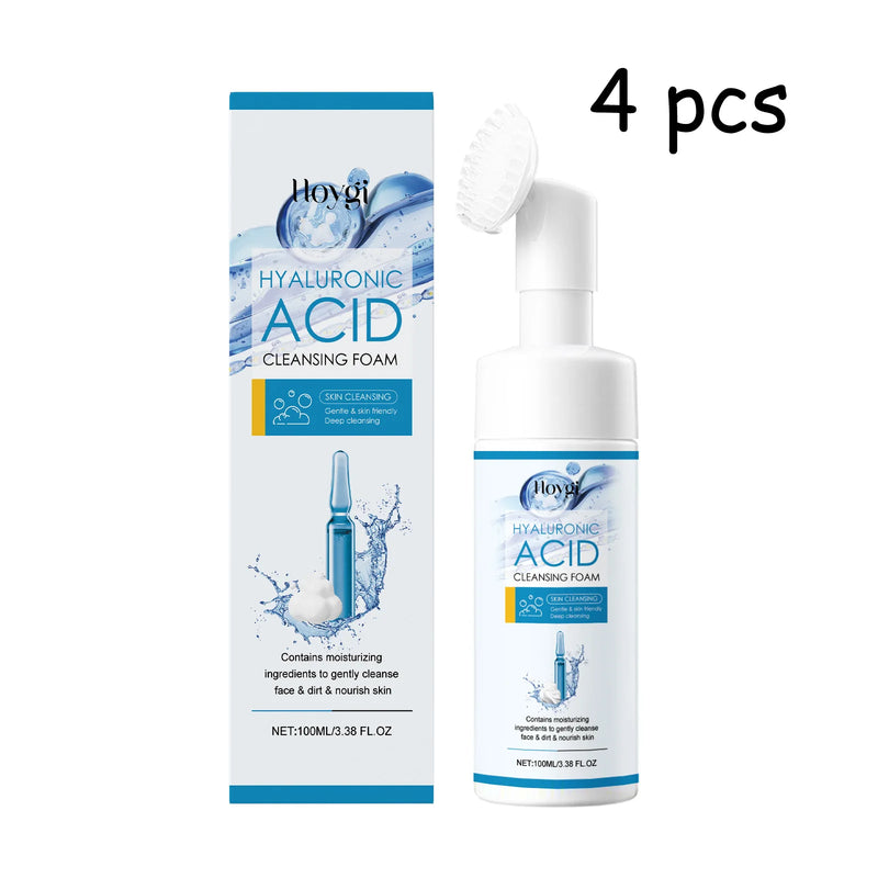Hoygi Hyaluronic Acid Face Foam Cleaner Gentle Cleaning Skin Remove Pore Dirts Prevent Dryness Moisturize Face Skin Cleaner