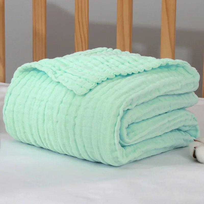 Baby Swaddle Blanket Muslin Newborn Wrap for Child Kids Boys Girls Bath Towel Infant Solid Soft Cotton Stroller Cover 105*105cm