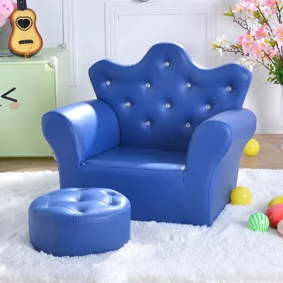 K-STAR High-quality Supplier Of Children's Furniture Sofas Korean Style Crown Pull Buckle Combination Sofa Fashionable Footstool
