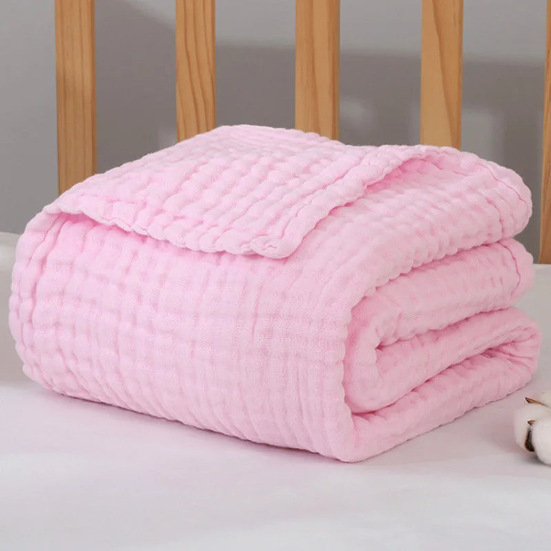 Baby Swaddle Blanket Muslin Newborn Wrap for Child Kids Boys Girls Bath Towel Infant Solid Soft Cotton Stroller Cover 105*105cm