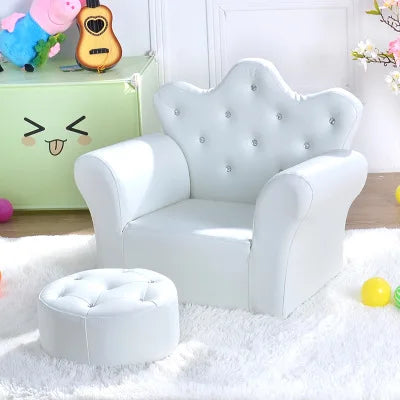 K-STAR High-quality Supplier Of Children's Furniture Sofas Korean Style Crown Pull Buckle Combination Sofa Fashionable Footstool