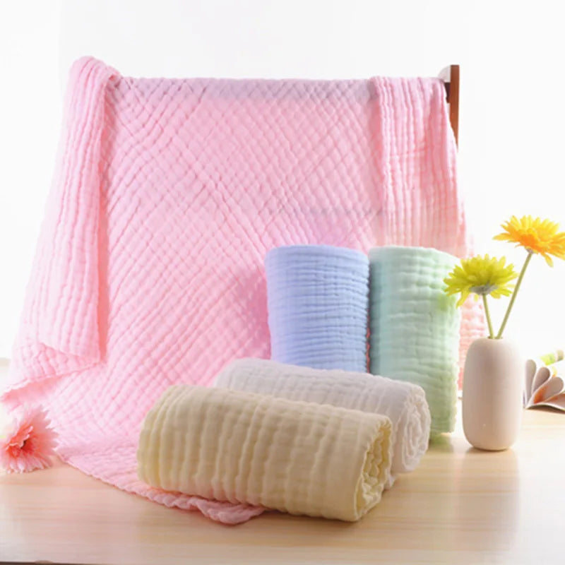 Baby Swaddle Blanket Muslin Newborn Wrap for Child Kids Boys Girls Bath Towel Infant Solid Soft Cotton Stroller Cover 105*105cm