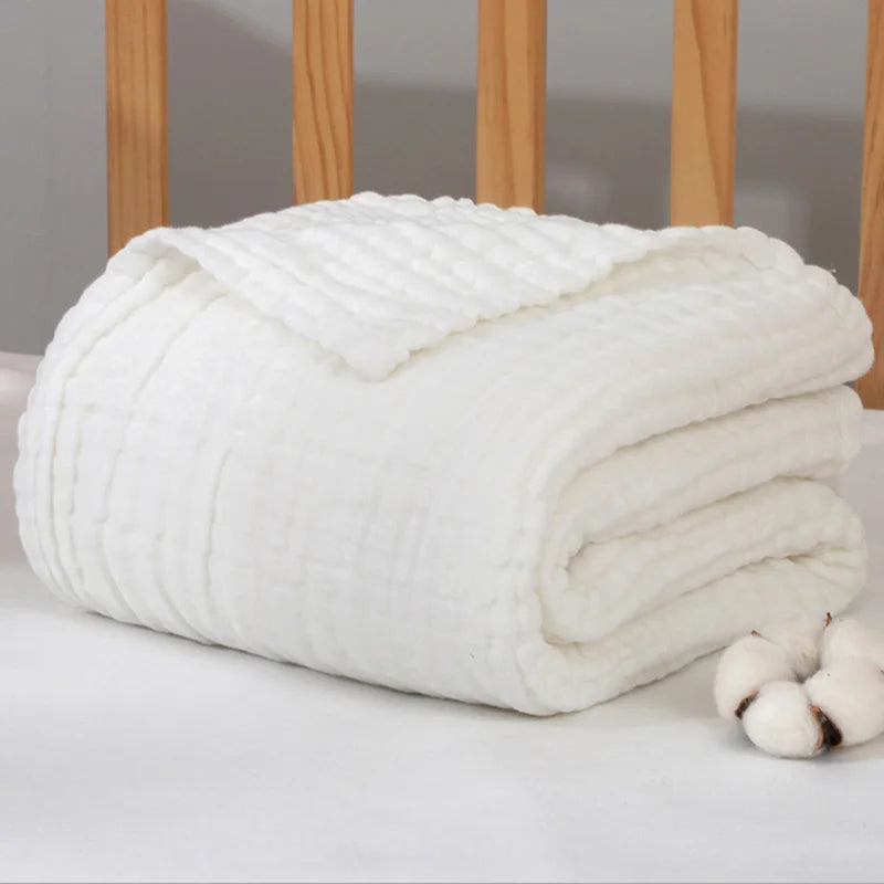 Baby Swaddle Blanket Muslin Newborn Wrap for Child Kids Boys Girls Bath Towel Infant Solid Soft Cotton Stroller Cover 105*105cm