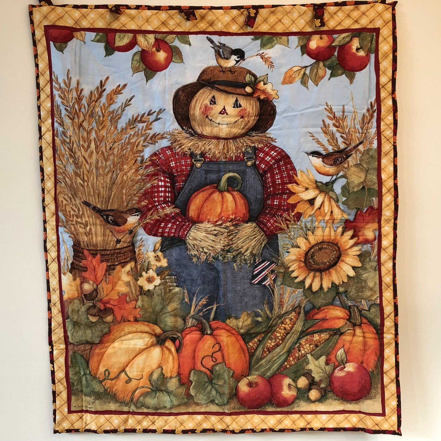 Wall Hanging, Scarecrow and Pumpkins