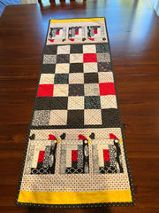 Table Runner, Checkered Chickens