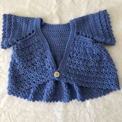 Child's Shrug, Flutter Sleeve, Crocheted