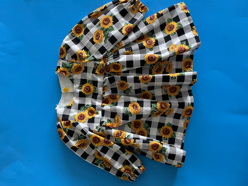 Child's Dress, Sunflowers, LS