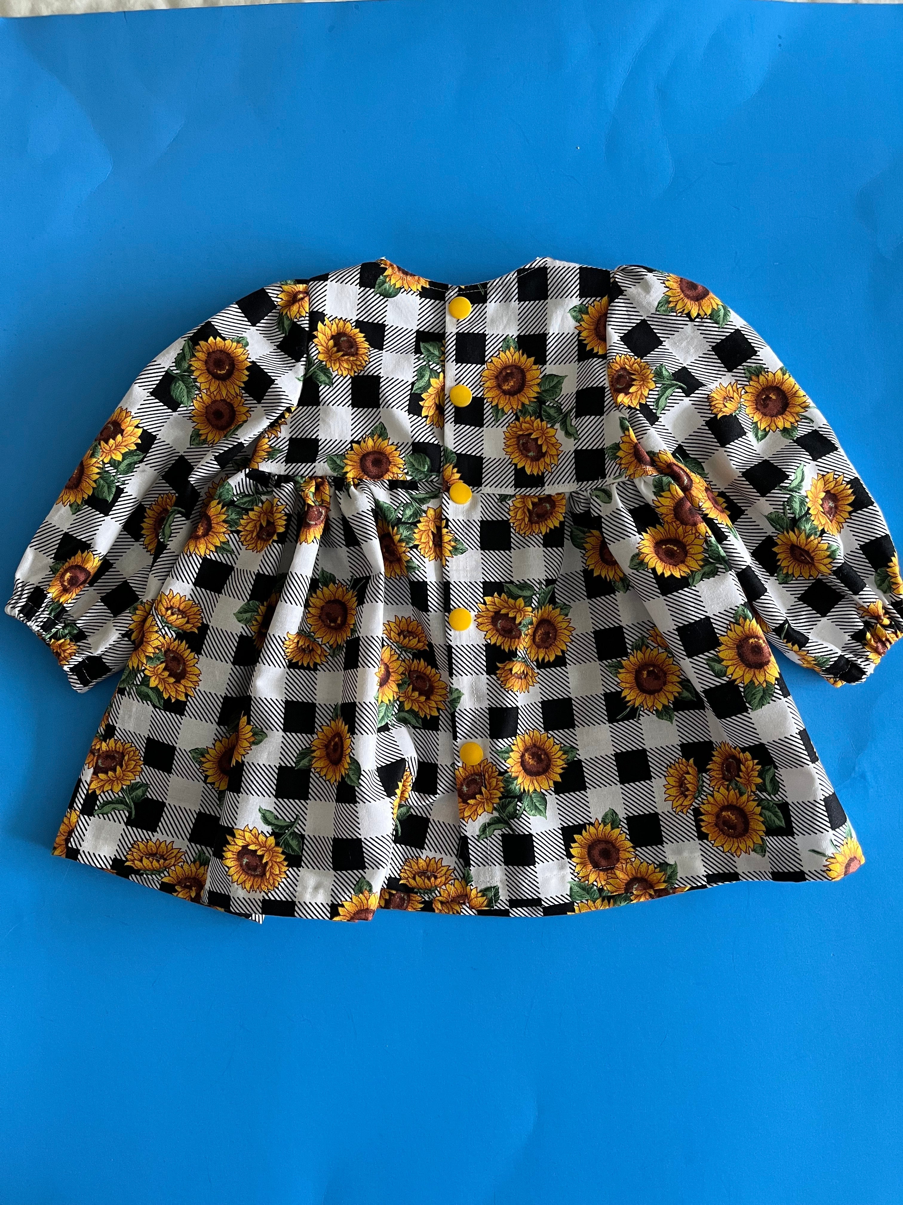 Infant Dress, Sunflowers, LS