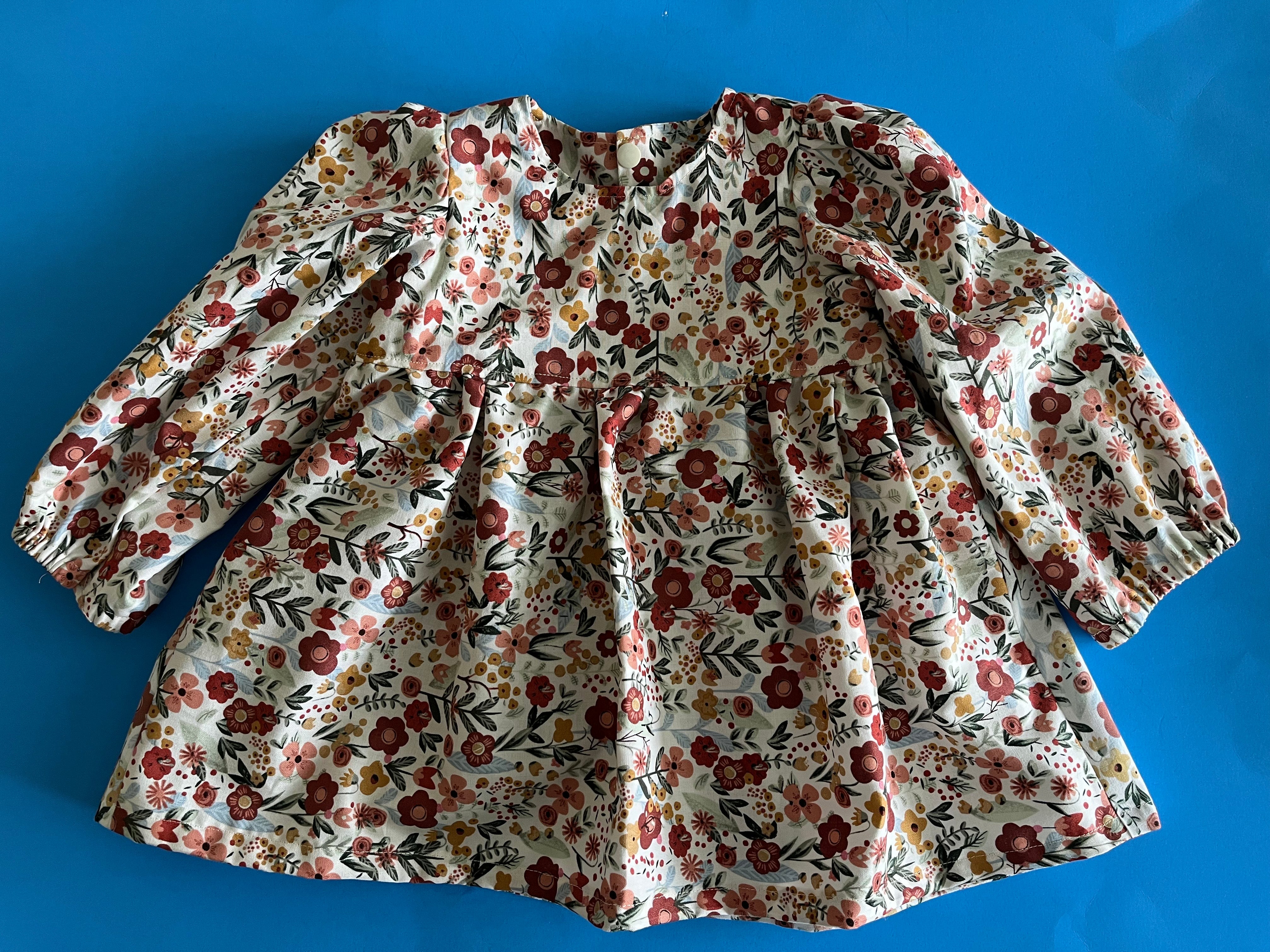 Infant Dress, Rust/Gold Flowers