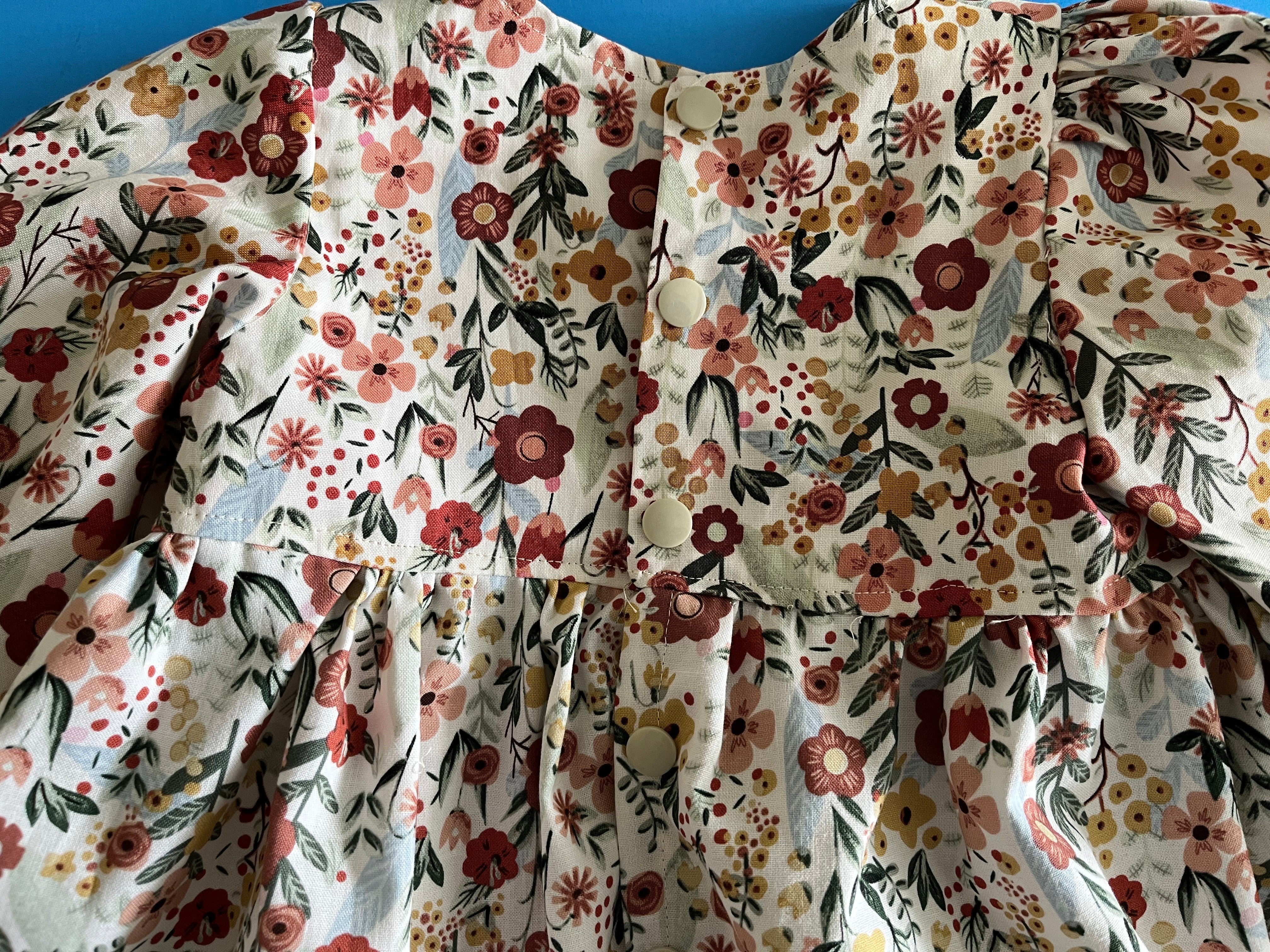 Infant Dress, Rust/Gold Flowers