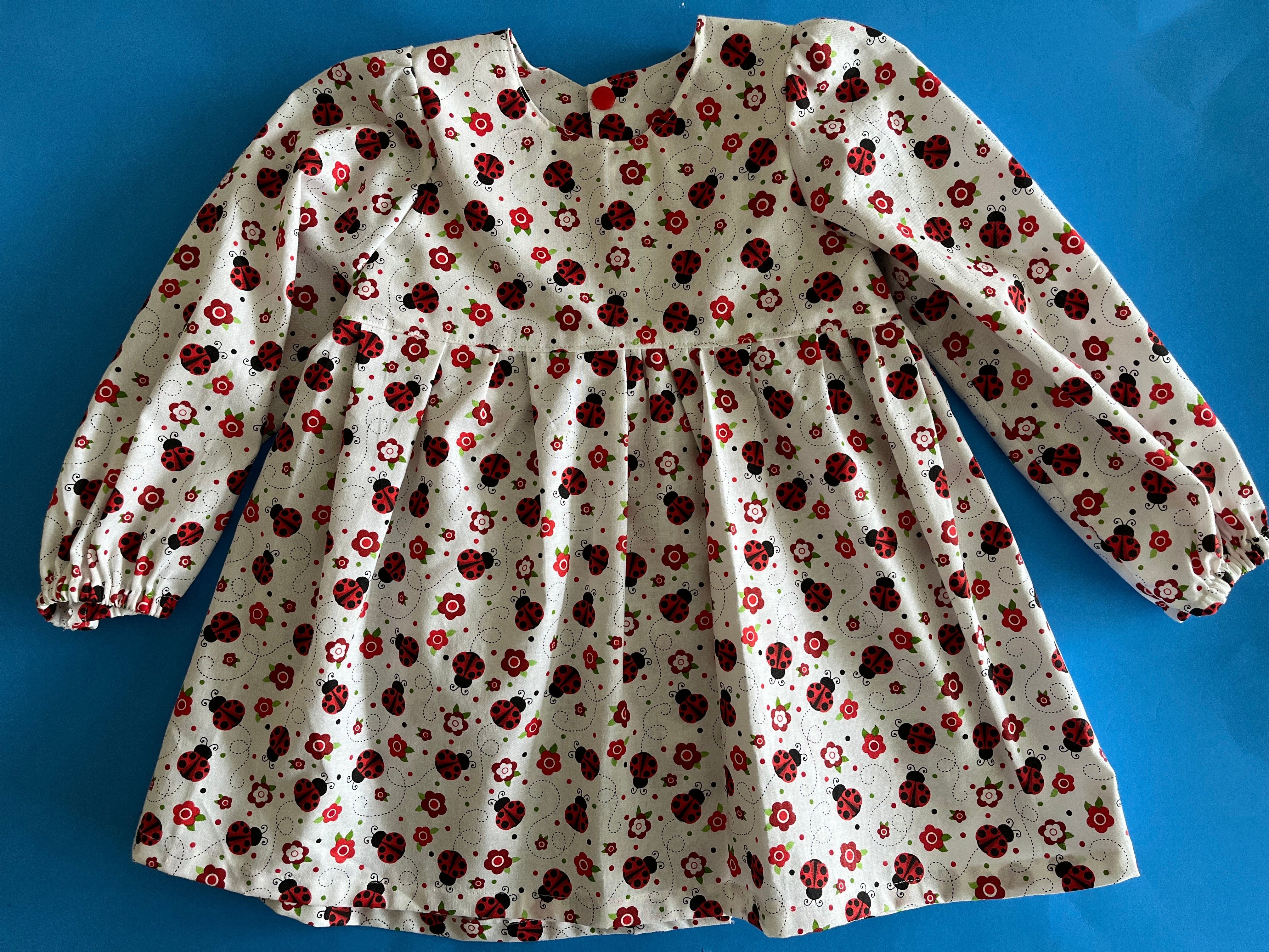 Toddler's Dress, Ladybugs LS
