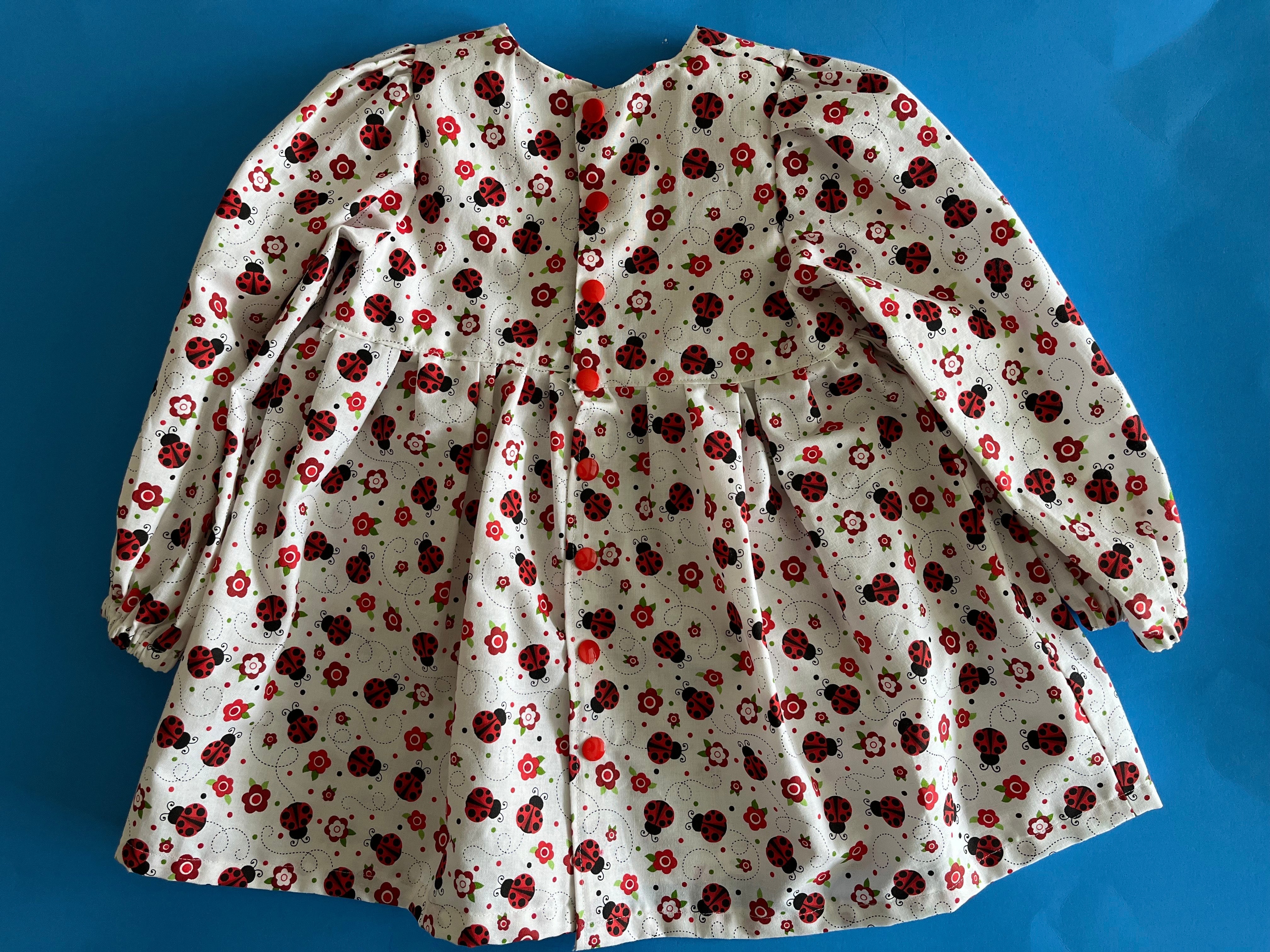 Toddler's Dress, Ladybugs LS